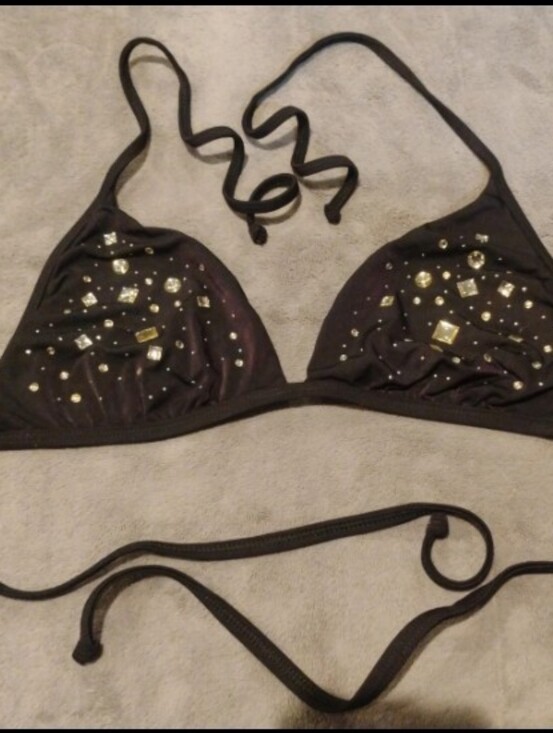 Guess USA Other - Vintage Guess USA Rhinestone Embellished Triangle Bikini Top Black - Large